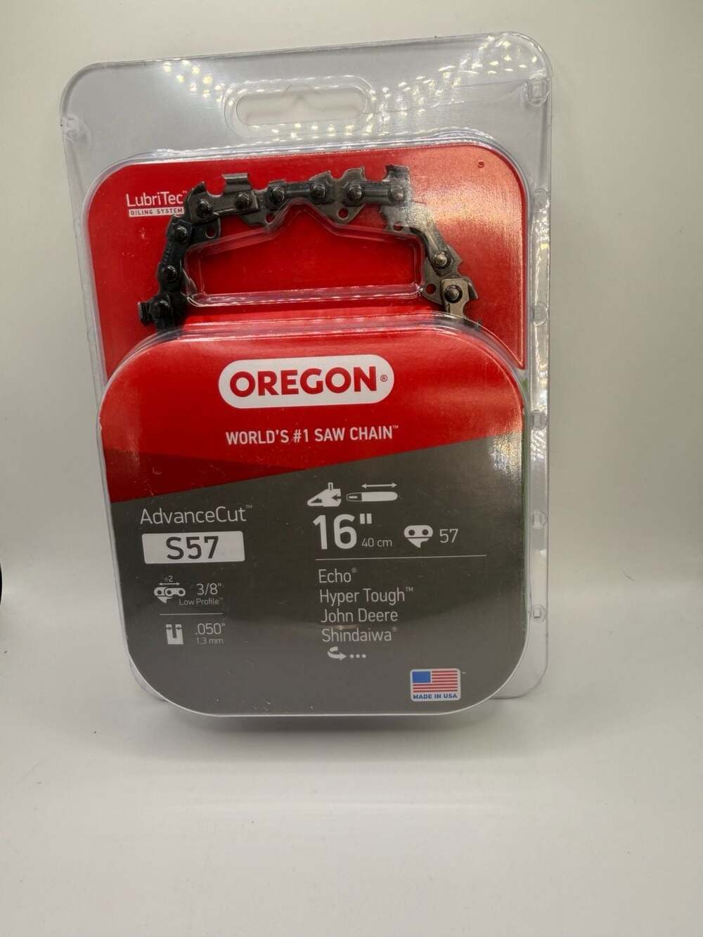 Oregon AdvanceCut S57 16 inch Chainsaw Chain 3/8 Inch Low Profile .050